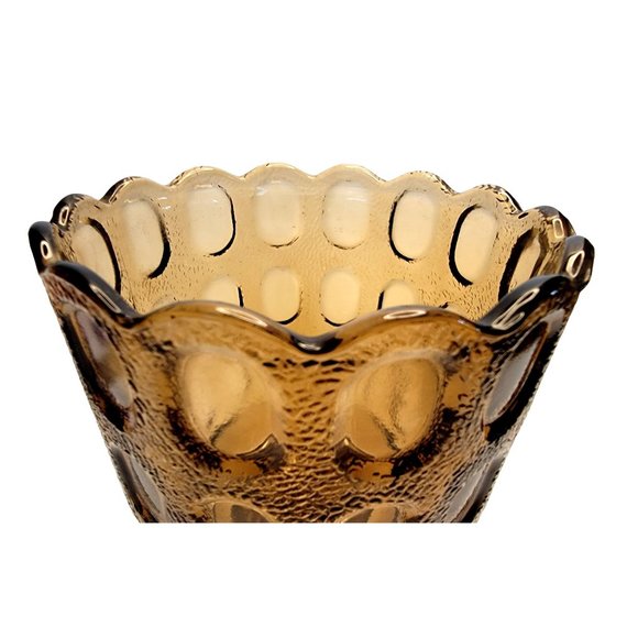 Vintage E O BRODY Co Brown Thumbprint Footed Compote 1980's #4200 Cleveland OH - Picture 5 of 6